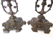 Antique brass candle holder - candlestick holder - set of two antique brass candle holders.