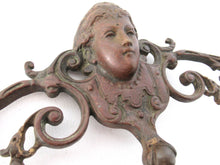 Antique brass pediment - front on - embellishment. #908G8CAK13