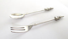 David the gnome Silver Cutlery, silver spoon and fork.