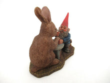 Rabbit playing game with David the gnome: 'Ollekebolleke'. Designed by Rien Poortvliet, produced by AAAAAAA International Co. Ltd.