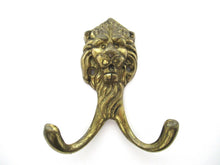 Lion Wall hooks, Set of 3 Brass Lion Head Coat hook, Wall hooks, Solid Brass.