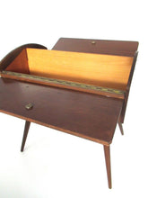 Vintage Wooden Sewing Box on legs. Storage box for sewing supplies or jewelry.