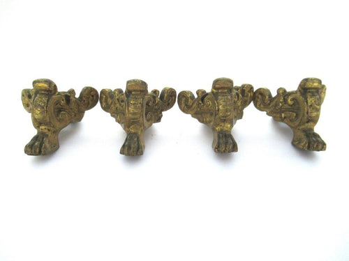 Set 4 pcs Brass Lion Paws, Antique Solid Brass Claws, Feet.
