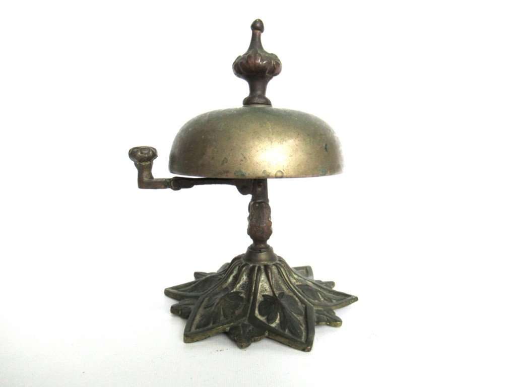 UpperDutch:,Antique Desk Bell, reception bell, restaurant bell, hotel bell.