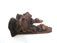 Vintage set of 2 Lion Corbels, furniture, ornament,faux wood, resin.