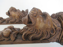Vintage set of 2 Lion Corbels, furniture, ornament,faux wood, resin.