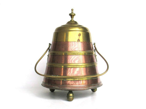 UpperDutch:Home and Decor,Antique Brass Coal Kettle, Fire Extinguisher, fire place decor.