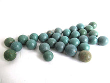 UpperDutch:Marbles,Clay Marbles, Set of 30 green Antique Clay Marbles, Antique green marbles