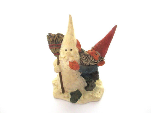 Miniature Gnome figurine 'Jonathan' 1994 after a design by Rien Poortvliet, Klaus Wickl, snowman, snow-gnome.