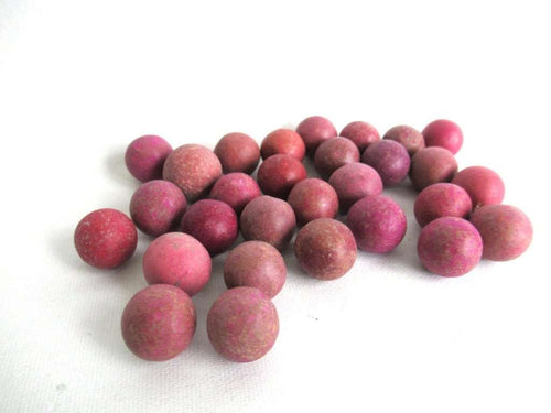 UpperDutch:Marbles,Pink Clay Marbles, Set of 30 Antique Clay Marbles, Antique pink marbles.