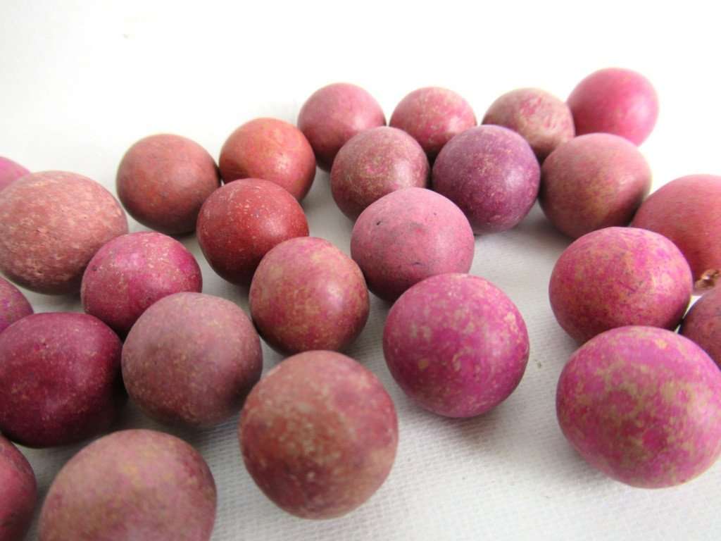 Pink Clay Marbles, Set of 30 Antique Clay Marbles, Antique pink marble