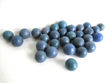 UpperDutch:Marbles,Blue Clay Marbles, Set of 30 Antique Clay Marbles, Antique marbles.