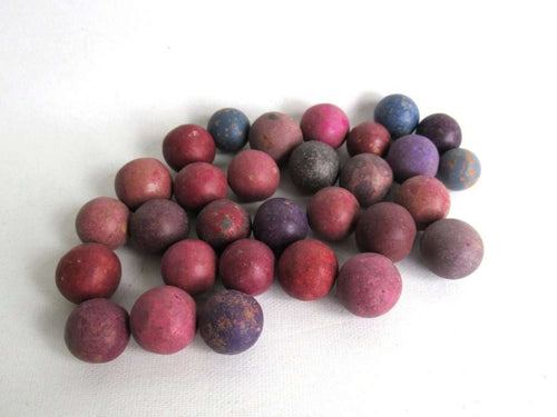 UpperDutch:Marbles,Marbles, Set of 30 old clay marbles.