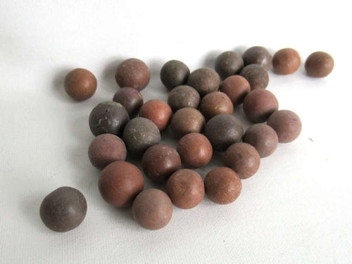 UpperDutch:Marbles,Set of 30 Antique Clay Marbles, Antique marbles.