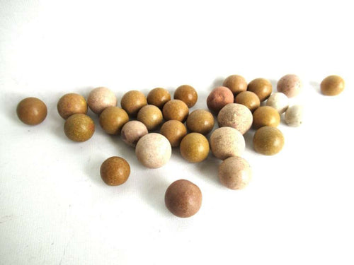 UpperDutch:Marbles,Clay Marbles, Set of 30 Antique Clay Marbles, Antique marbles.