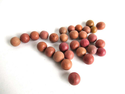 UpperDutch:Marbles,Clay marbles, set of 30 antique clay marbles.