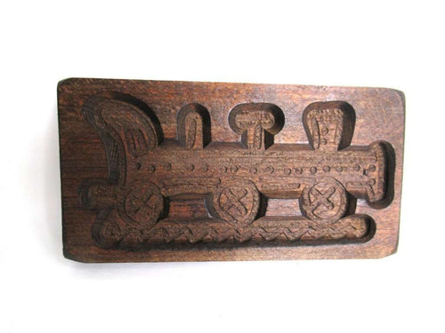 UpperDutch:Cookie Mold,Springerle mold, Vintage Wooden Train cookie mold.