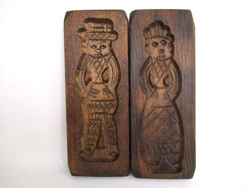 UpperDutch:Cookie Mold,Set of 2 Springerle molds, Vintage Wooden cookie molds.