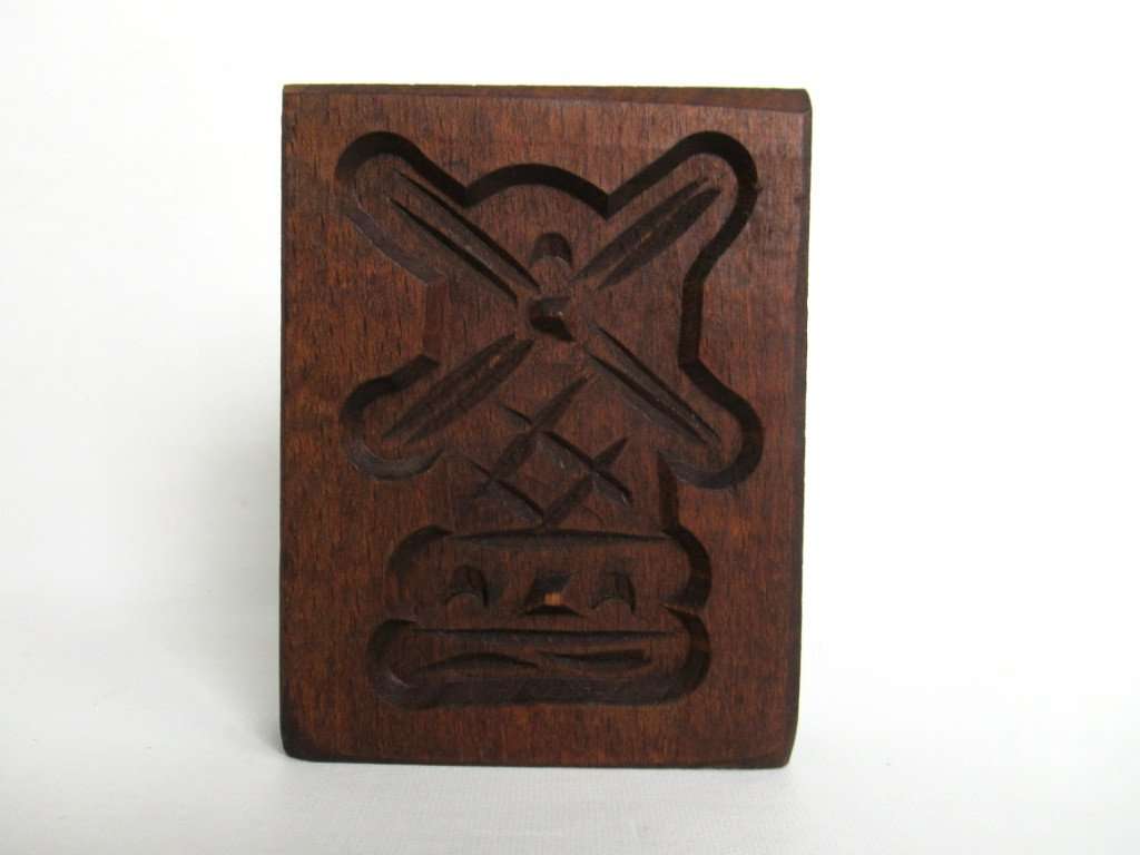 UpperDutch:Cookie Mold,Springerle, Vintage Small Windmill Wooden cookie mold.
