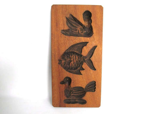 UpperDutch:Cookie Mold,Vintage Springerle Wooden Cookie Mold, Folk art wooden cookie mold.