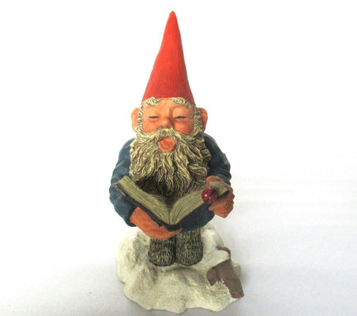 Gnome 'Arthur' Reading, singing Gnome figurine. Classic gnomes series. Designed by Rien Poortvliet.