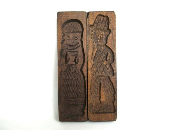 UpperDutch:Cookie Mold,Set of 2 molds, Vintage Wooden Springerle cookie molds.