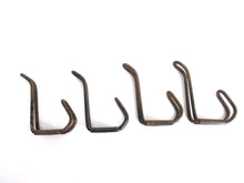UpperDutch:Hooks and Hardware,Wire Coat Hooks, Set of 4 Rusty Chipped Wall hooks, Shabby Wall hook, Chipped paint Coat hook.