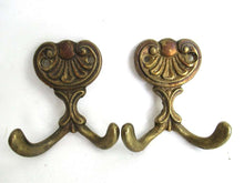 UpperDutch:Hooks and Hardware,Set of 2 Small Wall hooks, Antique Coat hook, Towel hook, Kitchen hook, Solid brass.