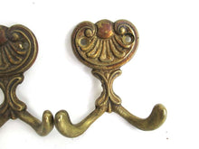 UpperDutch:Hooks and Hardware,Set of 2 Small Wall hooks, Antique Coat hook, Towel hook, Kitchen hook, Solid brass.