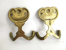 UpperDutch:Hooks and Hardware,Set of 2 Small Wall hooks, Antique Coat hook, Towel hook, Kitchen hook, Solid brass.