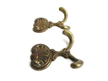 UpperDutch:Hooks and Hardware,Set of 2 Small Wall hooks, Antique Coat hook, Towel hook, Kitchen hook, Solid brass.