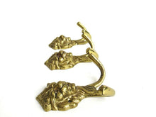 UpperDutch:Hooks and Hardware,Lion Wall hooks, Set of 3 Brass Lion Head Coat hook, Wall hooks, Solid Brass.
