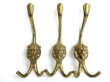 UpperDutch:Hooks and Hardware,Set of 3 Brass Lion Head Wall hooks
