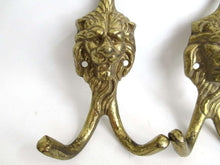 UpperDutch:Hooks and Hardware,Set of 3 Brass Lion Head Wall hooks