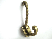 UpperDutch:Hooks and Hardware,Victorian Style Solid Brass Wall Hook, Antique brass coat hook. Storage Solution.