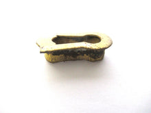 1 (ONE) Tiny antique brass keyhole insert, key hole cover. Furniture decoration. Distressed hardware. Restoration supply for chest / box.
