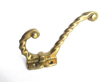 UpperDutch:Hooks and Hardware,Victorian Style Solid Brass Wall Hook, Antique brass coat hook. Storage Solution.