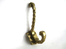 UpperDutch:Hooks and Hardware,Victorian Style Solid Brass Wall Hook, Antique brass coat hook. Storage Solution.