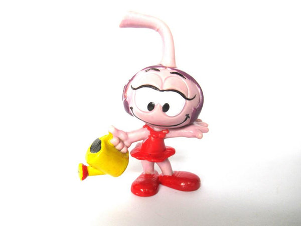 Snork Daffney watering can Schleich West-Germany The Snorks, Pvc figurine 1980's.