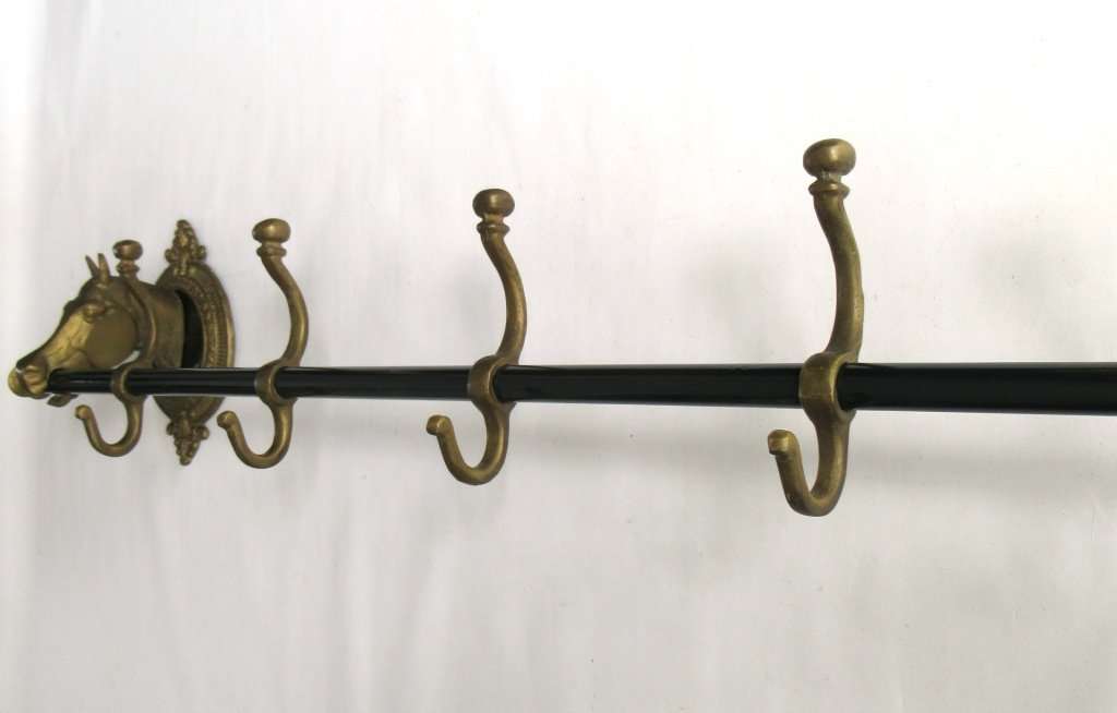 Single Coat Hook - Antique Brass Finish Vintage Style Hat Rack For Wall