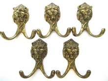 1 (ONE) Lion Head Coat hook Wall hook Solid Brass. Decorative animal storage solution, coat hanger.