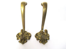 Set of 2 Solid Brass Ornate Wall hook, Coat hook.