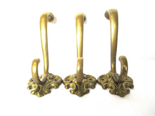 Set of 3 Solid Brass Ornate Wall hook, Coat hook.