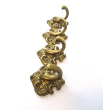 Set of 4 Vintage Towel hooks, Kitchen hook, Solid brass coat hooks.