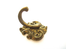 Set of 4 Vintage Towel hooks, Kitchen hook, Solid brass coat hooks.