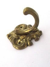 Set of 4 Vintage Towel hooks, Kitchen hook, Solid brass coat hooks.
