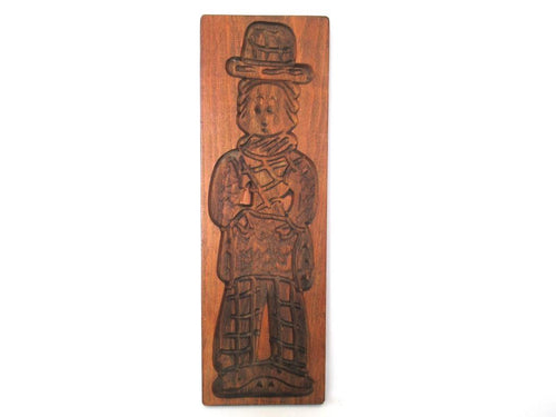 Wooden Dutch Folk Art Cookie Mold. Spiced cookie, springerle, Bakery decoration.