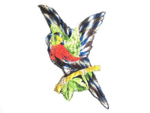 UpperDutch:Sewing Supplies,Bird Applique 1930s Vintage Embroidered Bird Parrot applique. Sewing supply.