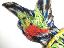 UpperDutch:Sewing Supplies,Bird Applique 1930s Vintage Embroidered Bird Parrot applique. Sewing supply.