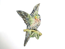 UpperDutch:Sewing Supplies,Bird Applique 1930s Vintage Embroidered Bird Parrot applique. Sewing supply.